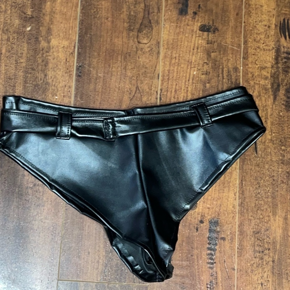 Black Faux Leather High-Waisted Shorts